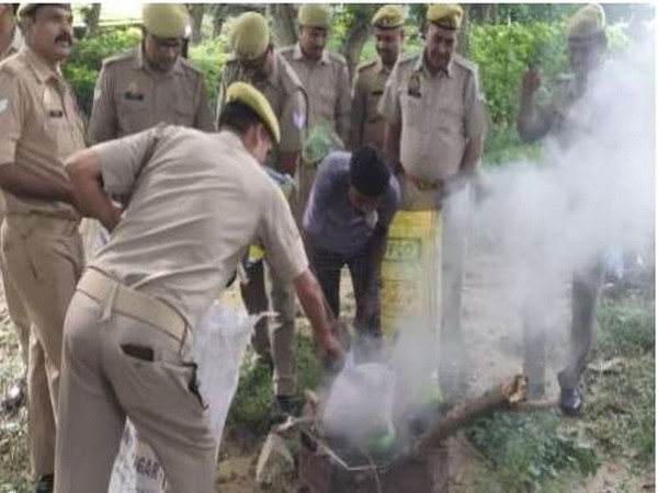 50 kilograms of contraband drugs  incinerated in Sitapur (Photo/ANI)
