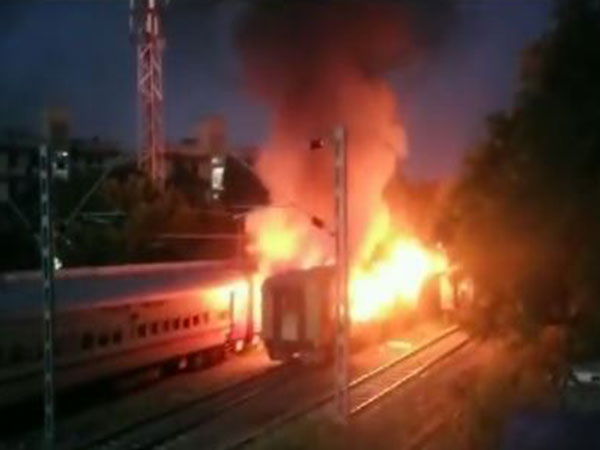 A visual of the train coach, which caught fire. (File Photo/ANI)