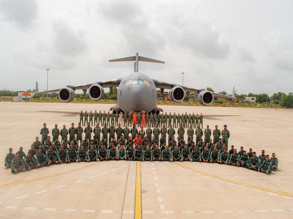 Visual of the IAF contingent that departed for Egypt (Photo/ANI)
