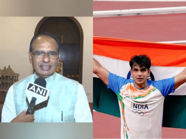 MP Chief Minister Shivraj Singh Chouhan and Neeraj Chopra (File Photo/ANI)