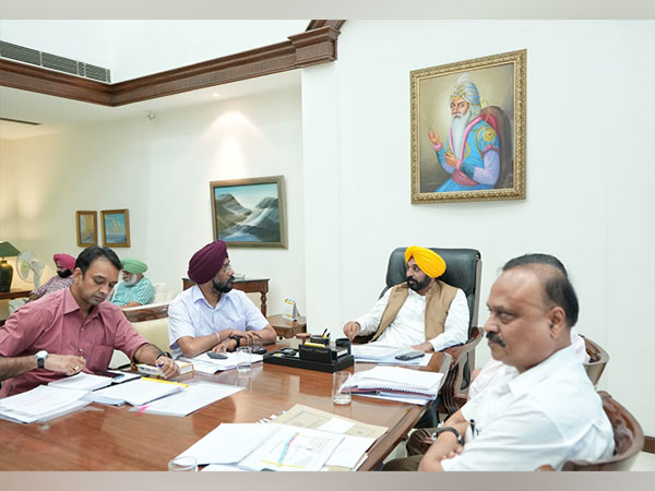Punjab Chief Minister Bhagwant Mann chairs a meeting of Civil Aviation department (Photo/ANI)