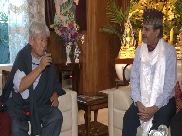 Tibetan MP in-exile Dawa Tsering (left) and Lt Gen Rakesh Sharma (right) (Photo/ANI)