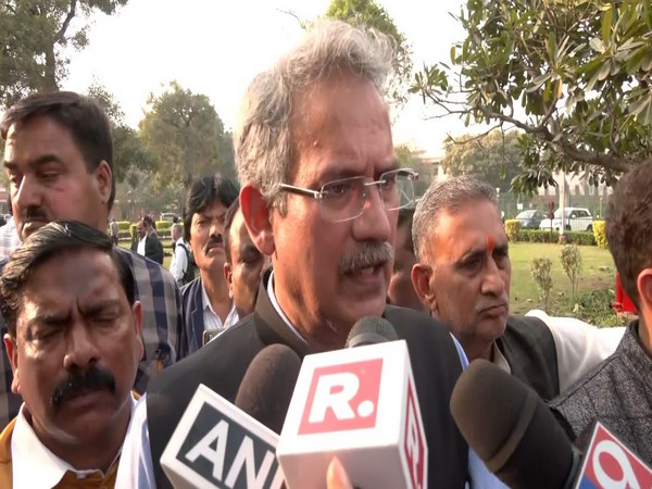 Anil Desai, Rajya Sabha MP and Uddhav Thackery faction speaking to media (File photo/ANI)