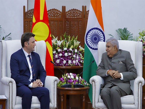 Vice President Dhankhar with North Macedonia’s Foreign Affairs Minister (Source: Twitter/@VPIndia)