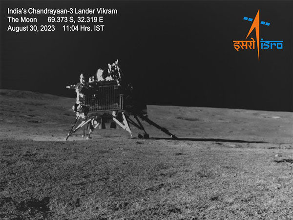 Image of Vikram lander clicked by Pragyan on lunar surface (Photo Courtesy: ISRO/X)