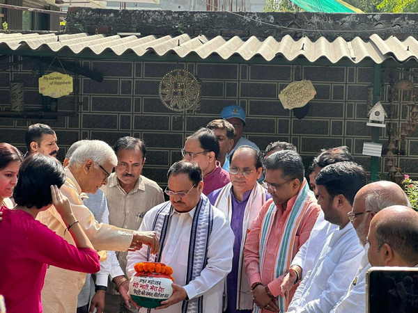 BJP National President JP Nadda embarks on 'Meri Maati, Mera Desh' campaign in Uttar Pradesh's Ghaziabad (Photo/ANI)