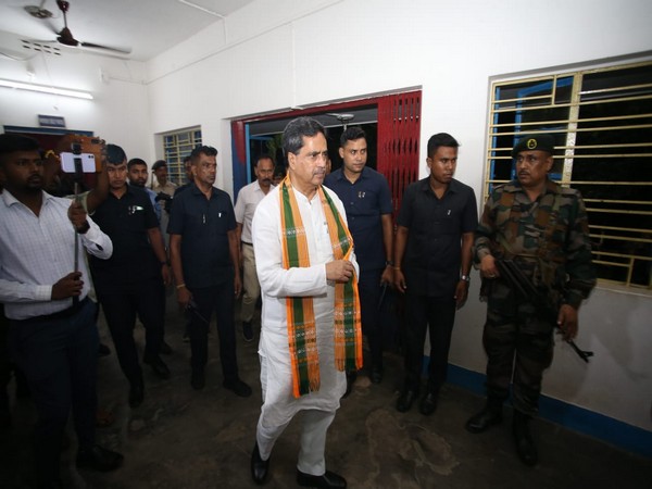 Tripura Chief Minister Manik Saha conducts an inspection of Agartala's Amtali police station (Photo/ANI)