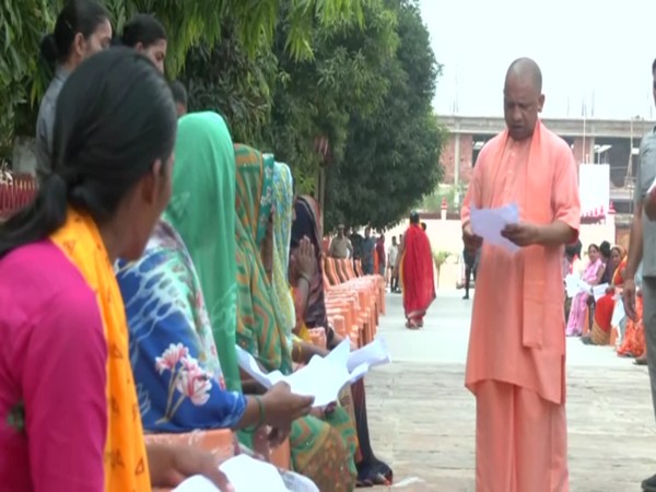 UP CM Yogi Adityanath holds Janata Darshan at Gorakhnath(Photo/ANI)