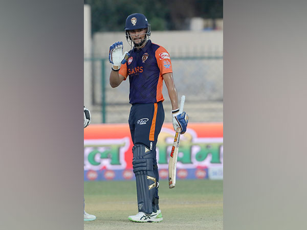 Gorakhpur Lions' Yashovardhan Singh against Meerut Mavericks during UPT20 (Image: UPCA)