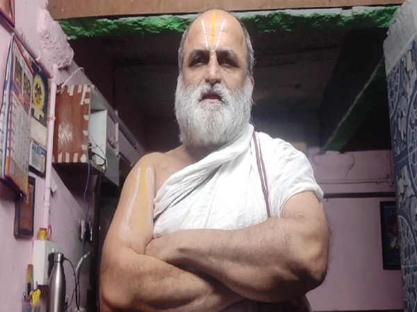 Head priest of Telangana’s Chilkur Balaji Temple Rangarajan. (Photo/ANI)