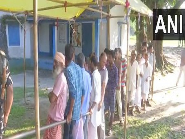 Visual from one of the polling booth in Dhupguri (Photo/ANI)