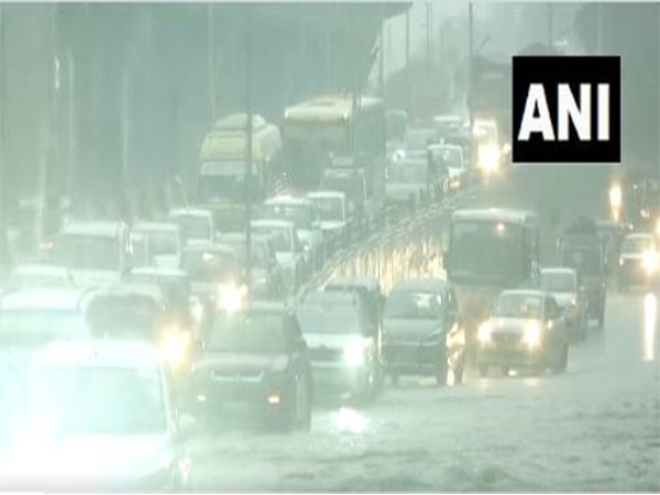 Severe waterlogging witnessed in Hyderabad after heavy rainfall in the city. (Photo/ANI)