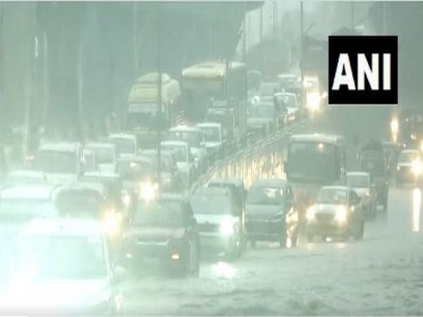 Severe waterlogging witnessed in Hyderabad after heavy rainfall in the city. (Photo/ANI)