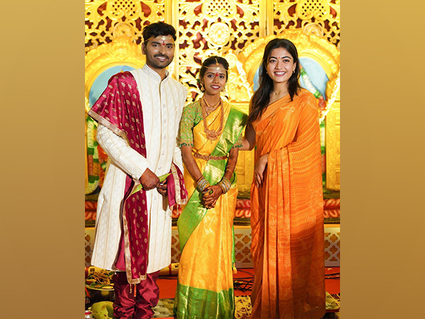 Rashmika Mandanna with newly-married couple (Image source: Instagram)