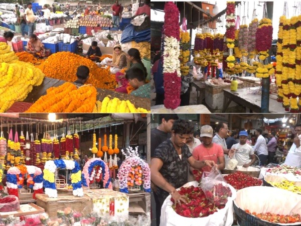 Visuals from Ghazipur flower market (Photo/ANI)