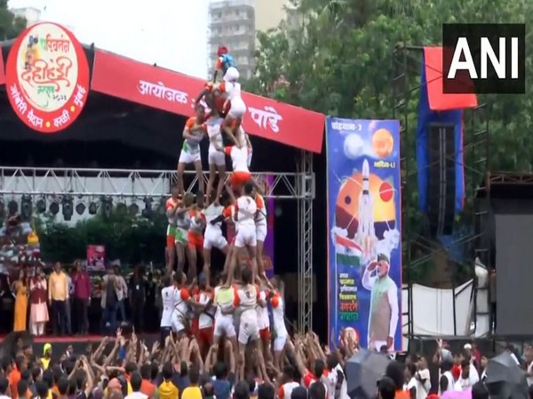 Visuals of Dahi Handi celebrations in Mumbai (Photo/ANI)