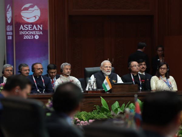 Prime Minister Narendra Modi at the 20th ASEAN-India Summit in Jakarta, Indonesia. (Photo Credit: X/@MEAIndia)