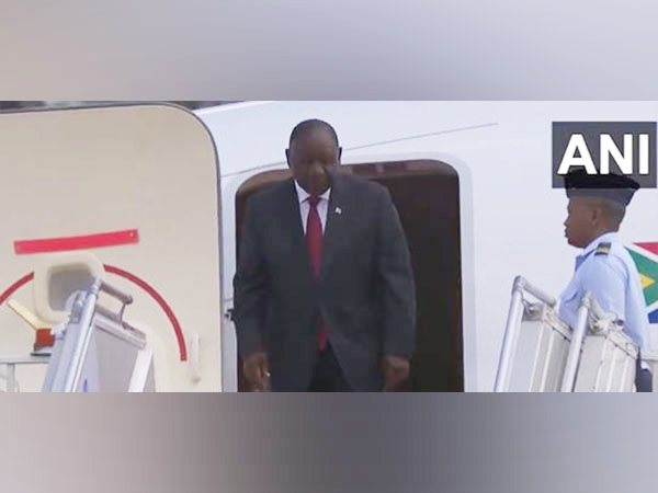South African President Cyril Ramaphosa arrives in India (Photo/ANI)