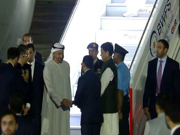 UAE President Mohammed bin Zayed Al Nahyan arrives in New Delhi (Photo/ANI)