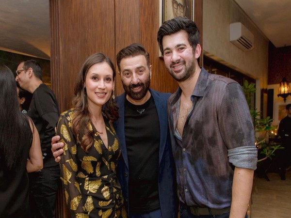 Karan Deol with Sunny Deol and Drisha Acharya