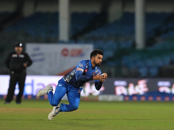 Meerut Mavericks' Yash Garg in action against Kanpur Superstars during UPT20 (Image: UPT20/UPCA)