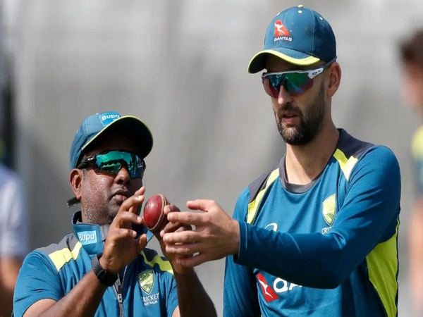 S Sriram with Nathan Lyon (Image: LSG)