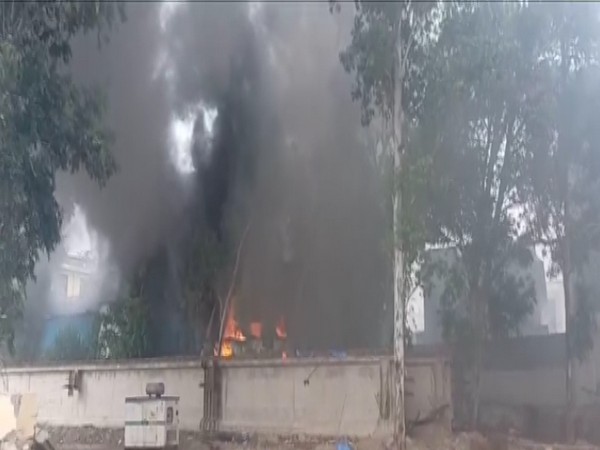 Fire breaks out at a factory in Delhi. (Photo/ ANI)