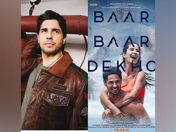 Sidharth Malhotra and poster of 'Baar Baar Dekho' (Image source: Instagram)