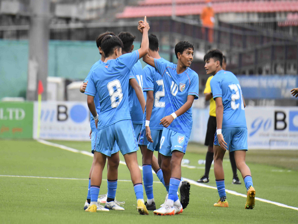 Indian football team in action during SAFF U-16 Championship (Image: AIFF/SAFF)
