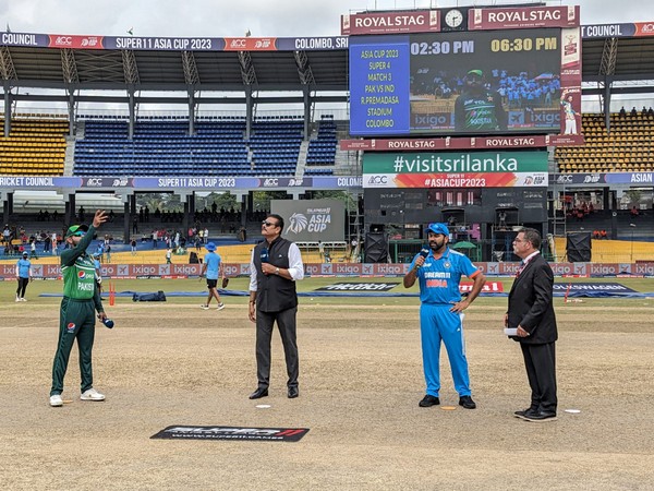 Babar Azam and Rohit Sharma during toss (Image: PCB Twitter)