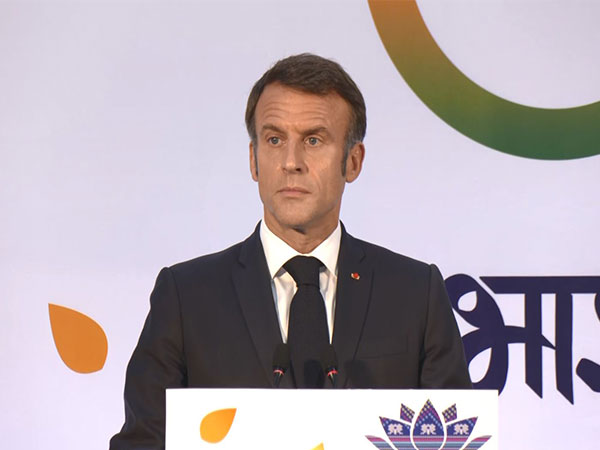 French President Emammanuel macrobn at the press conference (Photo/ANI)