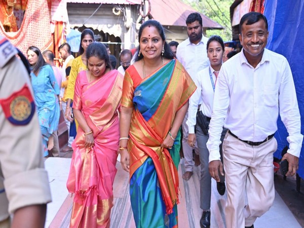 K Kavitha at Kamakhya Temple, Guwahati (Photo/ANI)