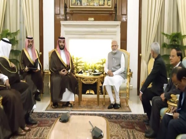 PM Narendra Modi with Saudi Arabia Crown Prince Mohammed bin Salman Al Saud (Photo/ANI)