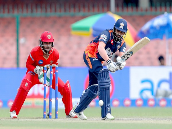 Kashi Rudras' Kamal Khan in action against Kanpur Superstars during UPT20 (Image: UPCA/UPT20)