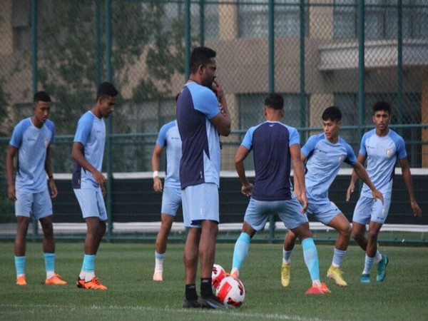 India football team ahead of AFC U23 Asian Cup Qualifiers match against UAE (Image: AIFF)