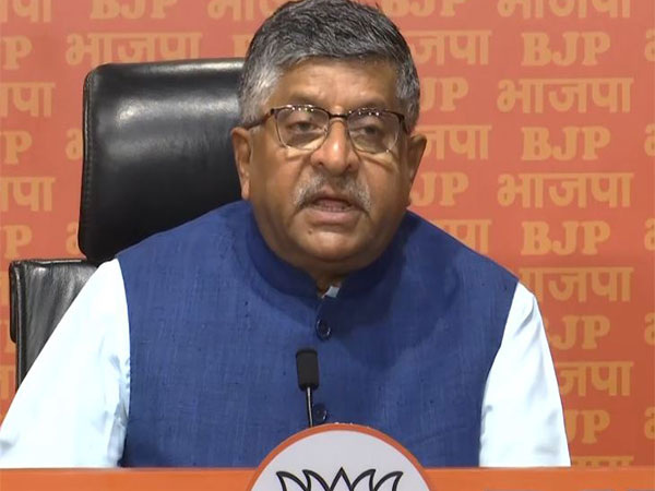 BJP Leader Ravi Shankar Prasad addressing a press conference in Delhi (Photo/ANI)