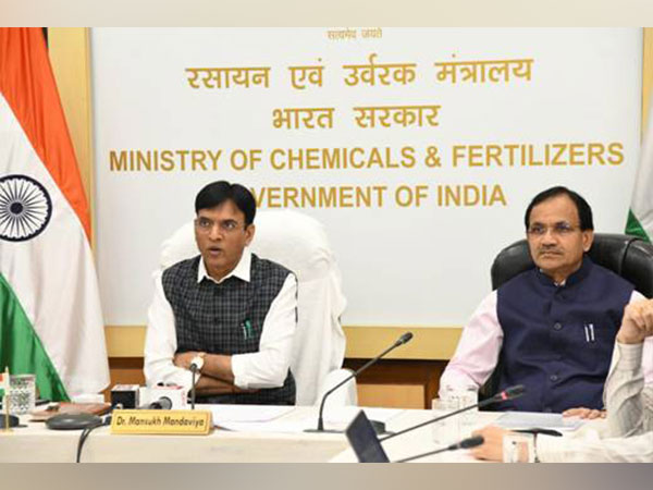 Minister of Health and Family Mansukh Mandaviya and Union Minister of State for Chemicals and Fertilizers, and New and Renewable Energy Bhagwant Khuba (Photo- Ministry of Health and Family Welfare)