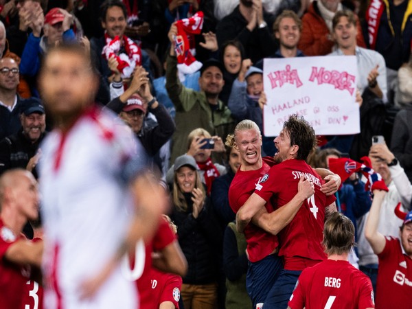 Norway team celebrating. (Photo- Norway Football Twitter)