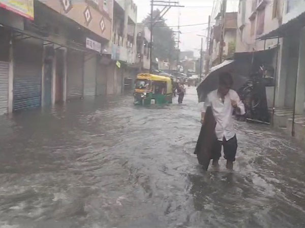 Waterlogging situation in Indore (Photo/ANI)