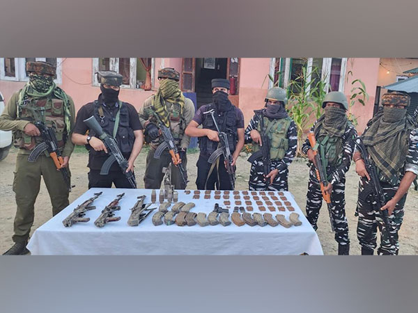 J-K: Hideout of arms and ammunition busted in Kupwara (Photo/ANI)