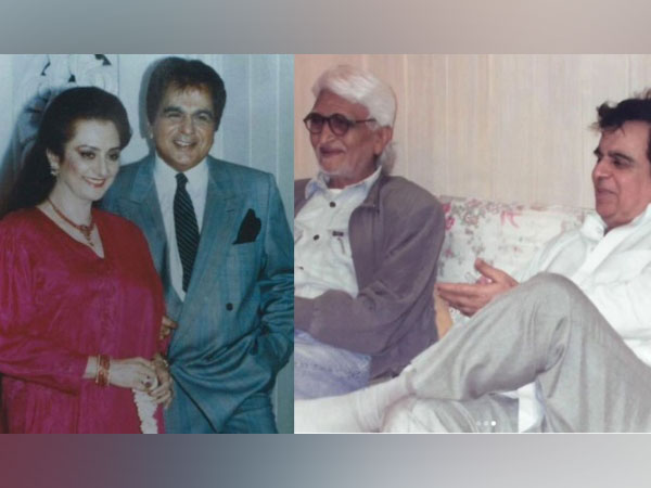 Saira Banu with Dilip Kumar, MF Hussain, Dilip Kumar (Image source: Instagram)
