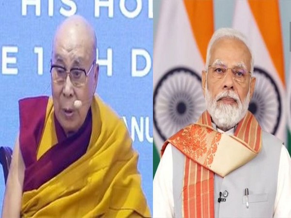 Dalai Lama extends birthday greetings to PM Modi. (Photo/ANI)