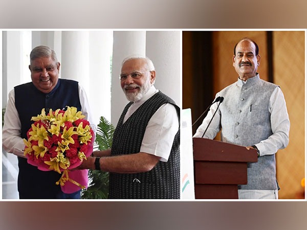 Vice President Jagdeep Dhankhar with PM Modi, Lok Sabha Speaker Om Birla