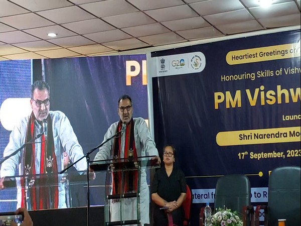 MoS Sanjeev Kumar Balyan at PM Vishwakarma scheme formal launch in Kohima. (Photo/ANI)
