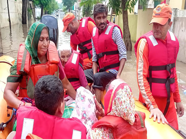 NDRF evacuates 110 people from low-lying areas of Aravalli, Gujarat (Photo/ANI)