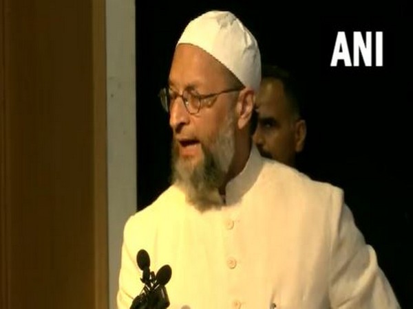 AIMIM President Asaduddin Owaisi at a book launch event in India (Photo/ANI)