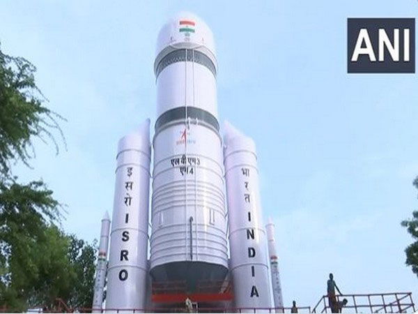 Chandrayaan-3 rocket-like pandal in Raipur, Chhatisgarh. (Photo/ANI)