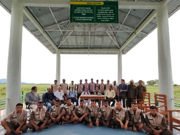 Orientation training for 'Mahouts and Ghasis' attending departmental elephants at Kaziranga National Park  (Photo/ANI)