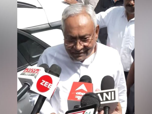 Image shows Bihar Chief Minister Nitish Kumar speaking to reporters in Patna. (Photo/ANI)