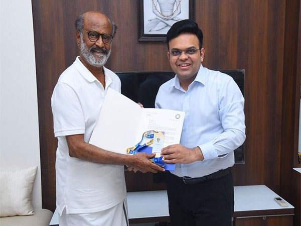Rajinikanth and Jay Shah (Image: Twitter/ BCCI)